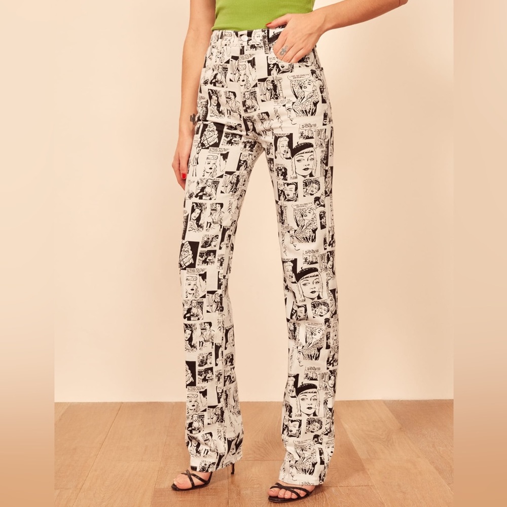 Reformation Newsprint Comic Jeans
